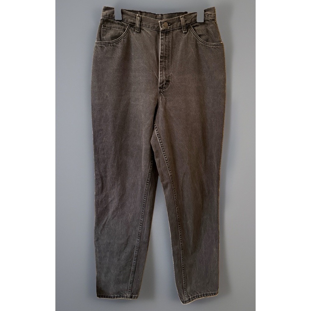 Vintage 90s Gitano Jeans Faded Black High Rise Tapered Mom Pants 14 Long 29x32